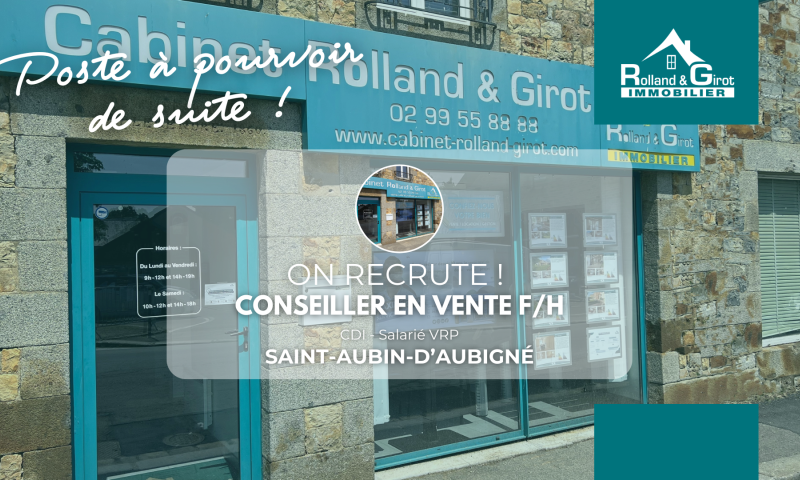 On recrute Conseiller en vente F/H agence de Saint-Aubin-d'Aubigné (35) On recrute Conseiller en vente F/H agence de Saint-Aubin-d'Aubigné (35)